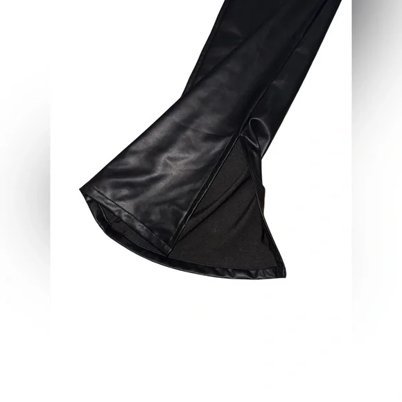SMYM Nashville Faux Leather Pull On Flare Pants - Picture 6 of 7